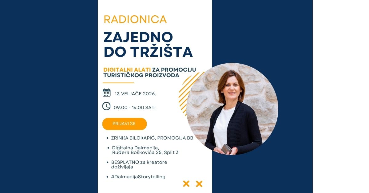 Vizual radionice Digitalni alati za promociju turističkog proizvoda sa Zrinkom Bilokapić