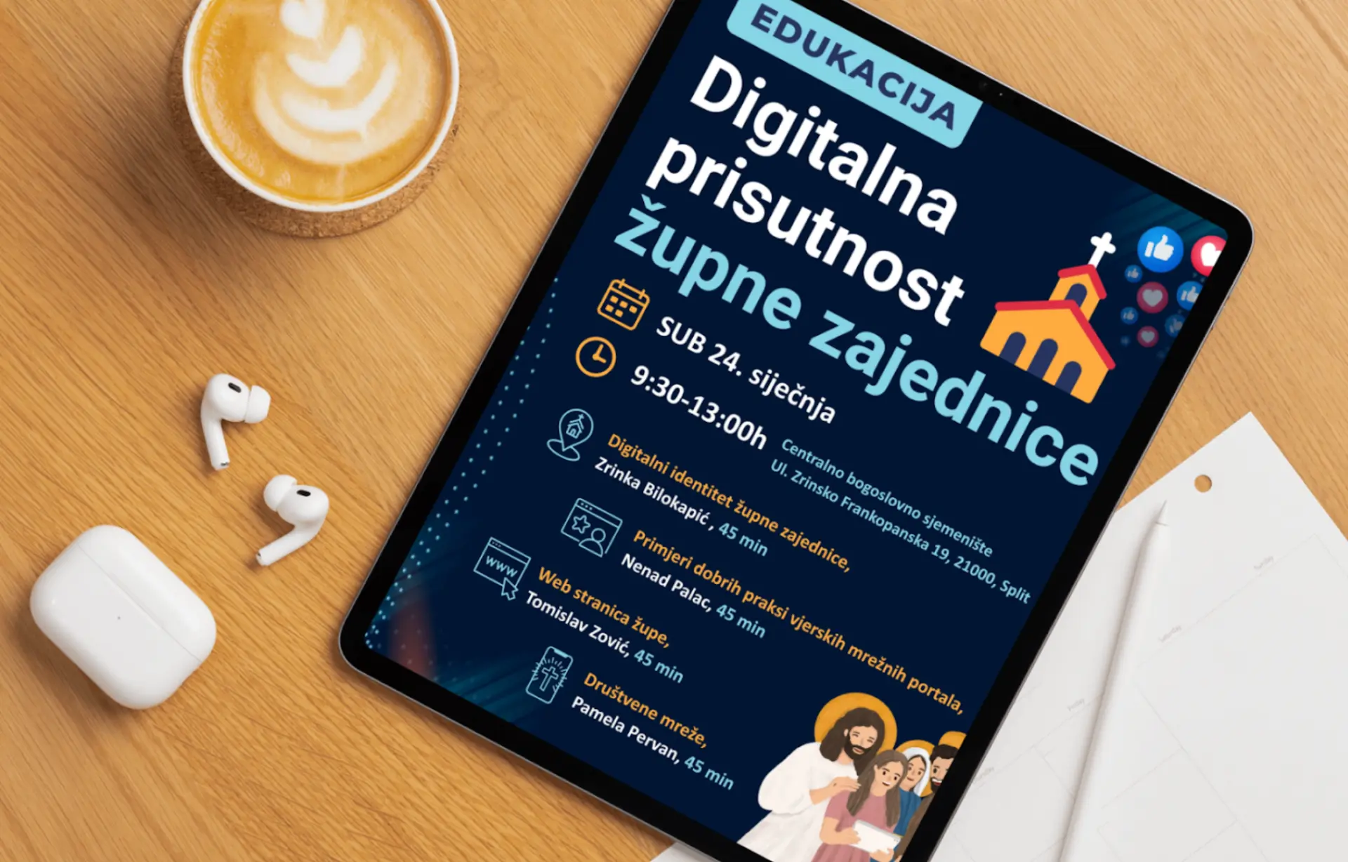 Naslovni vizual edukacije Digitalna prisutnost župne zajednice