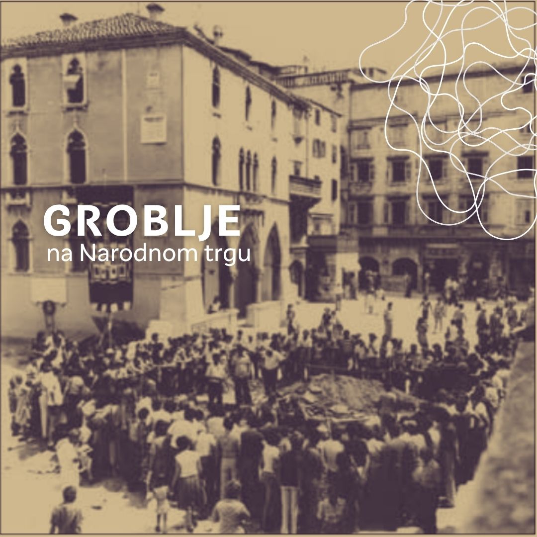Objava s arhivskom fotografijom Narodnog trga i natpisom Groblje na Narodnom trgu
