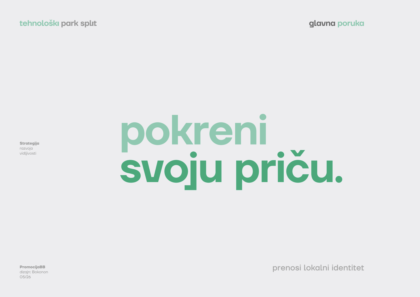 Glavna poruka strategije: pokreni svoju priču, prenosi lokalni identitet