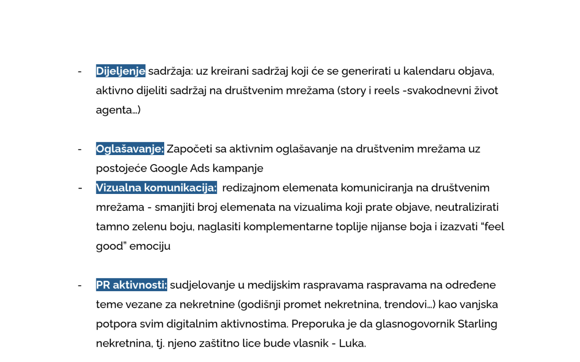 Smjernice digitalne komunikacije Starling nekretnina