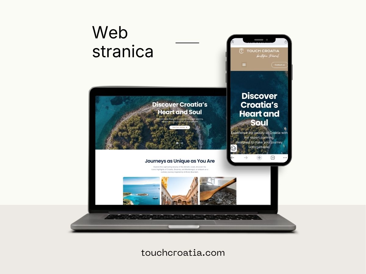 Web stranica Touch Croatia prikazana na računalu i mobitelu