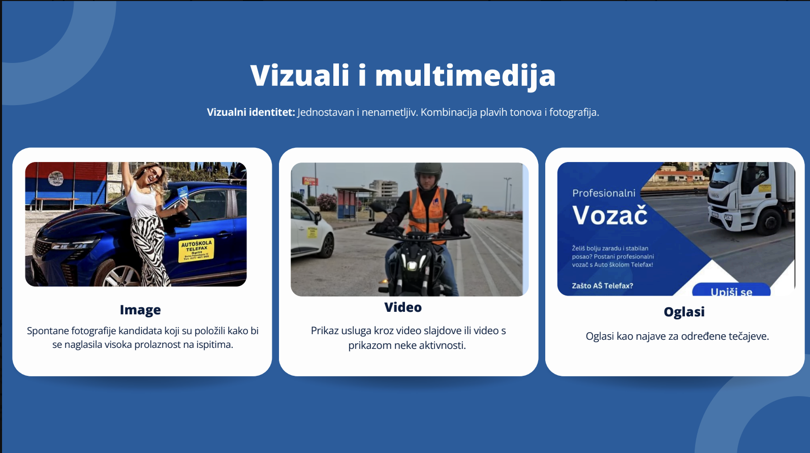 Prijedlozi vizuala za društvene mreže Auto škole Telefax