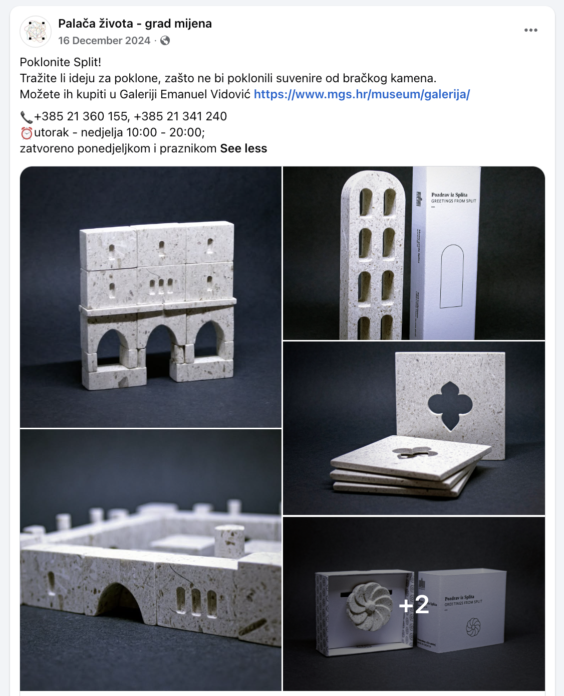 Facebook objava o suvenirima od bračkog kamena