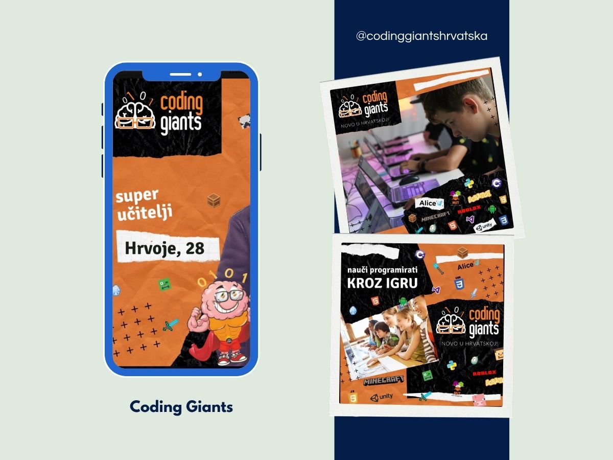 Instagram sadržaj i oglasi Coding Giants Hrvatska