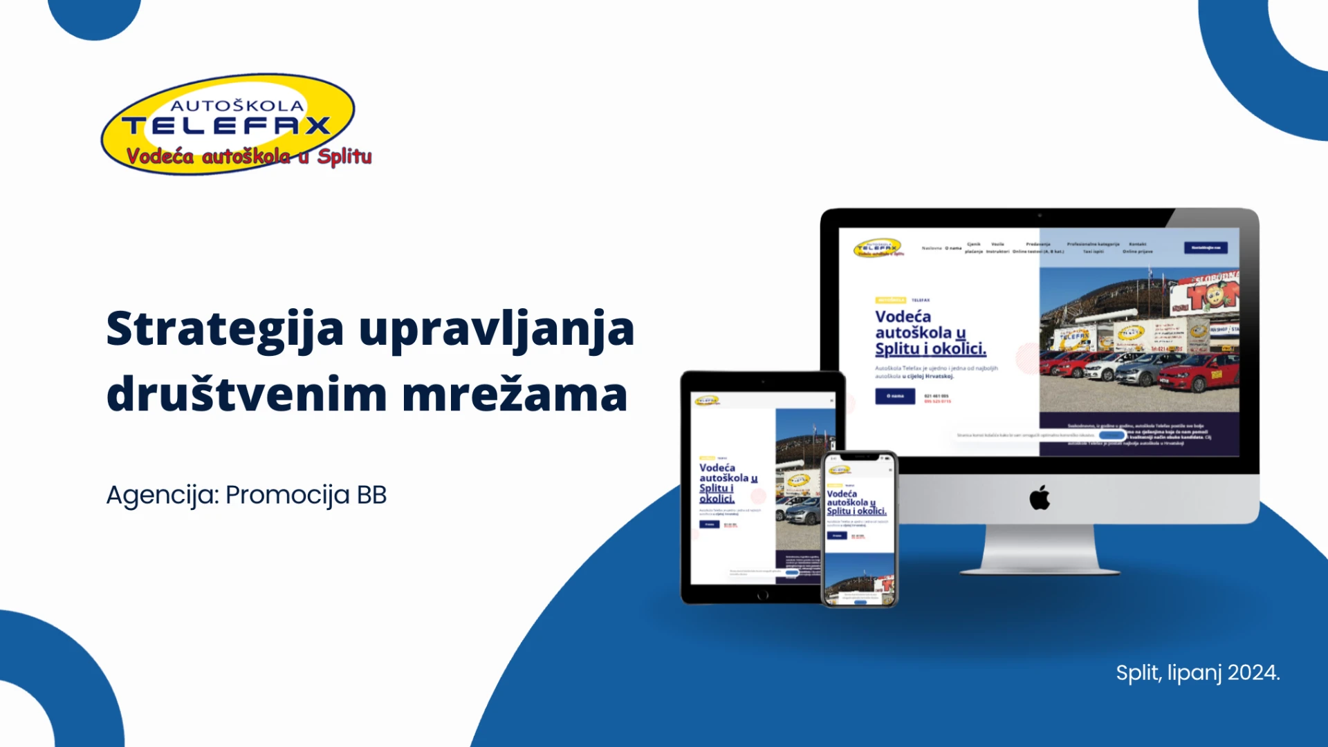 Naslovnica strategije društvenih mreža za Auto školu Telefax