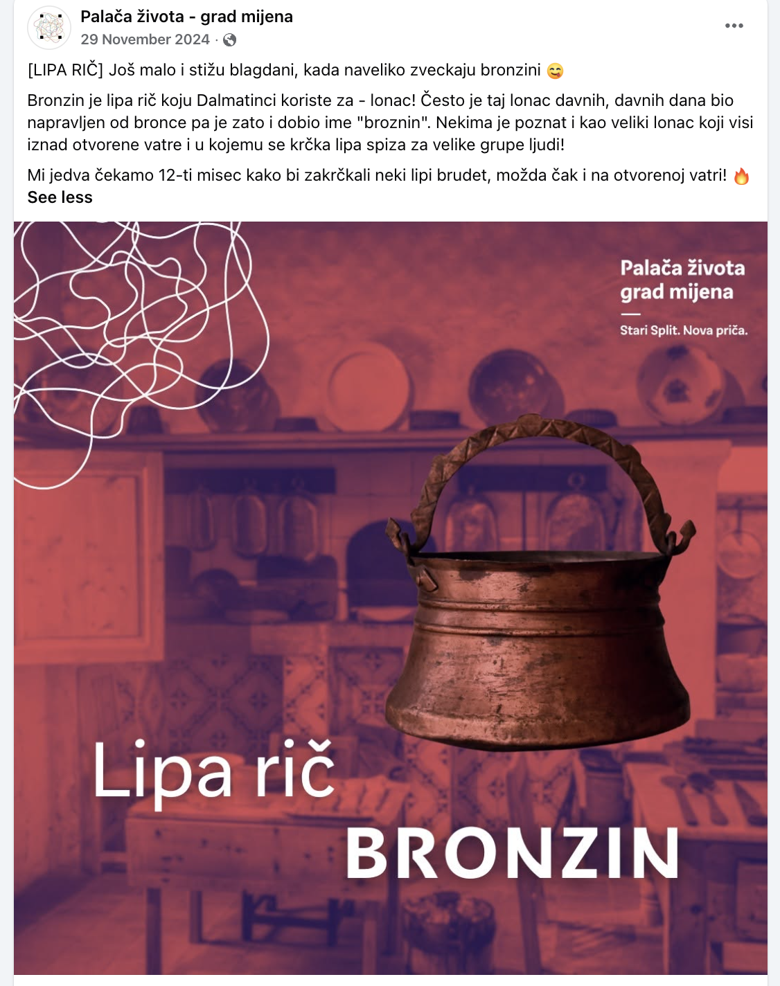 Facebook objava Lipa rič Bronzin