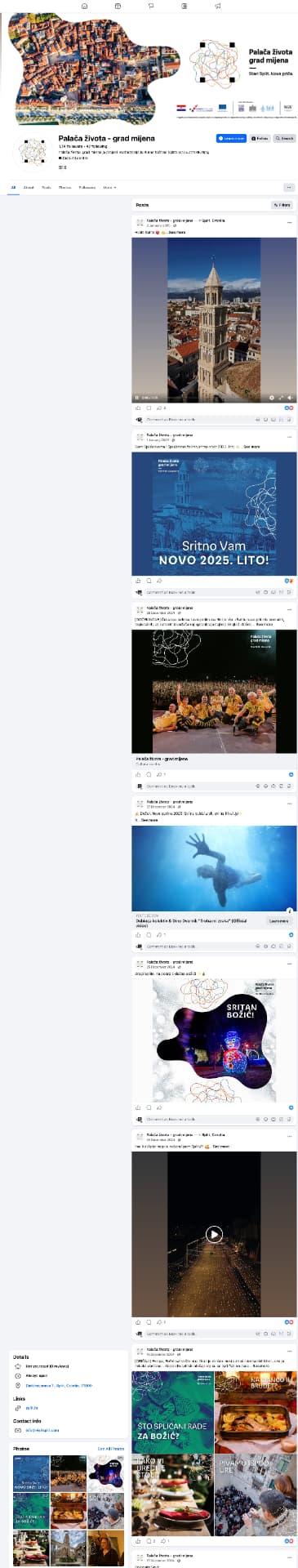 Facebook stranica Palača života - grad mijena