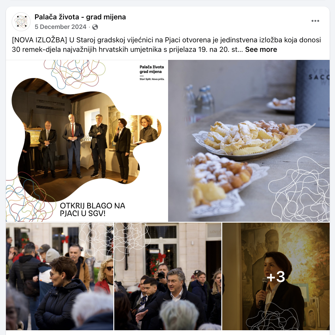 Facebook objava o novoj izložbi u Staroj gradskoj vijećnici