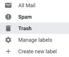 Gmail trash and deleted emails